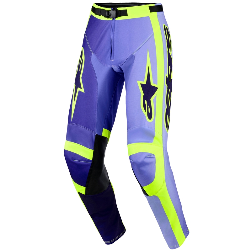 Pantalones de motocross Alpinestars Racer Portl morado-amarillo fluorescente