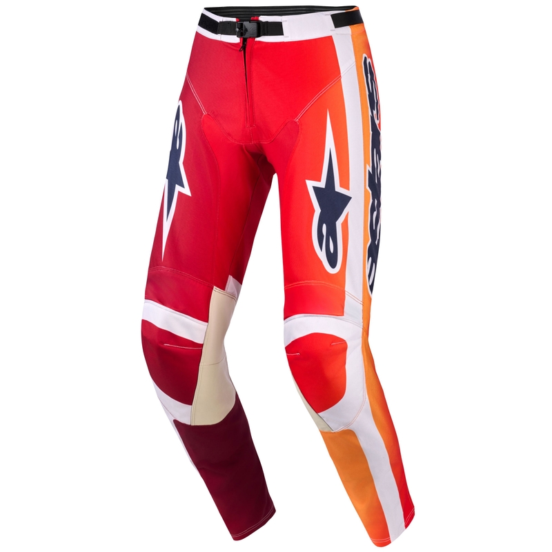 Pantalones de motocross Alpinestars Racer Portl en rojo-naranja-gris claro