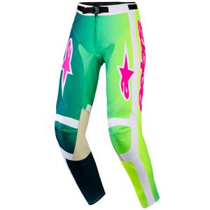 Pantalones de motocross Alpinestars Racer Portl verde-blanco-negro