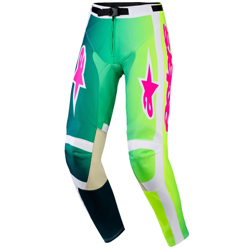 Pantalones de motocross Alpinestars Racer Portl verde-blanco-negro