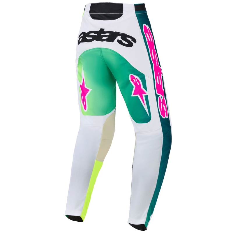 Pantalones de motocross Alpinestars Racer Portl verde-blanco-negro