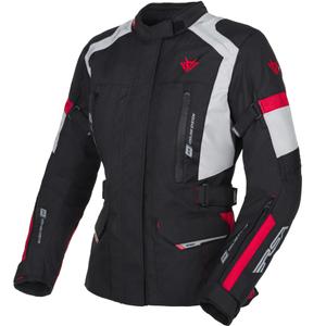Chaqueta de moto para mujer RSA EXO 2 negro-gris-rojo