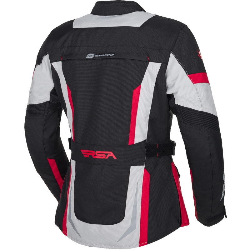 Chaqueta de moto para mujer RSA EXO 2 negro-gris-rojo