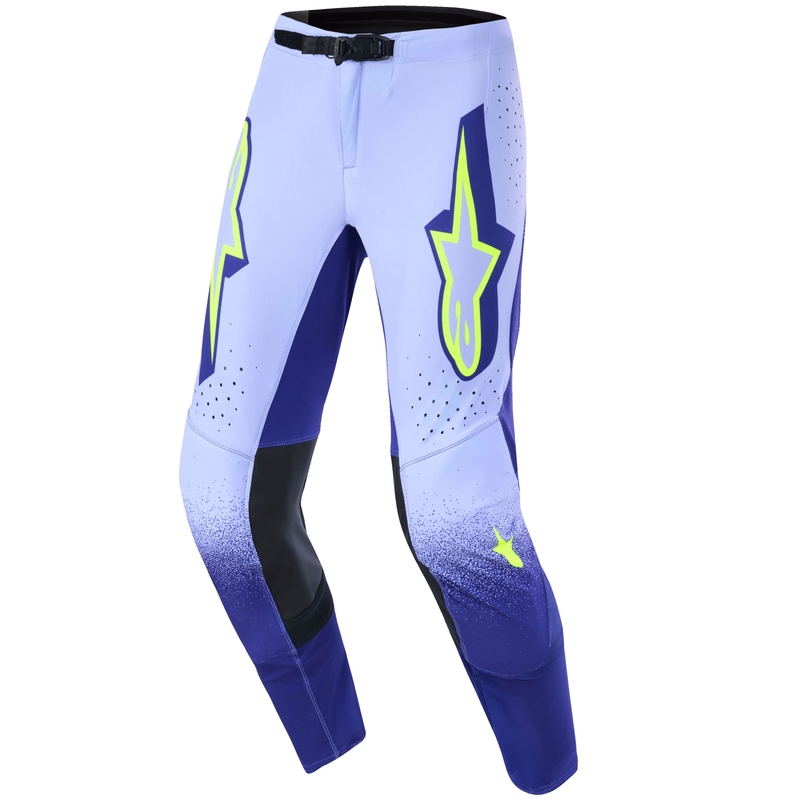 Pantalones de motocross Alpinestars Supertech Scenz morado-amarillo fluorescente