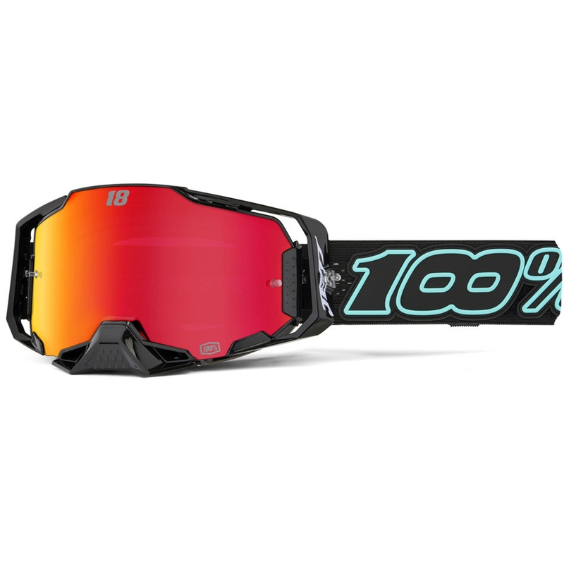 Gafas de motocross 100% Armega Hiper Jett Special con plexiglás rojo