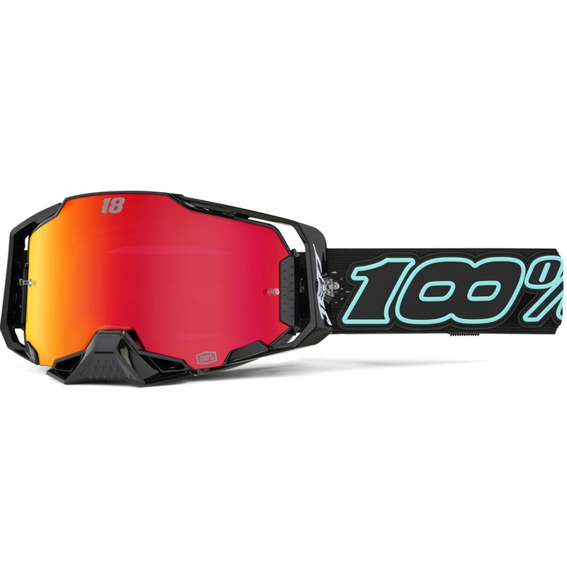 Gafas de motocross 100% Armega Hiper Jett Special con plexiglás rojo