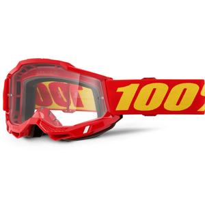 Gafas de motocross 100% Accuri 2 rojas con plexiglás transparente