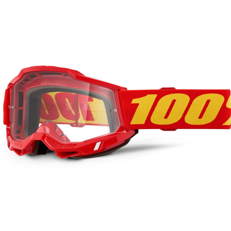 Gafas de motocross 100% Accuri 2 rojas con plexiglás transparente