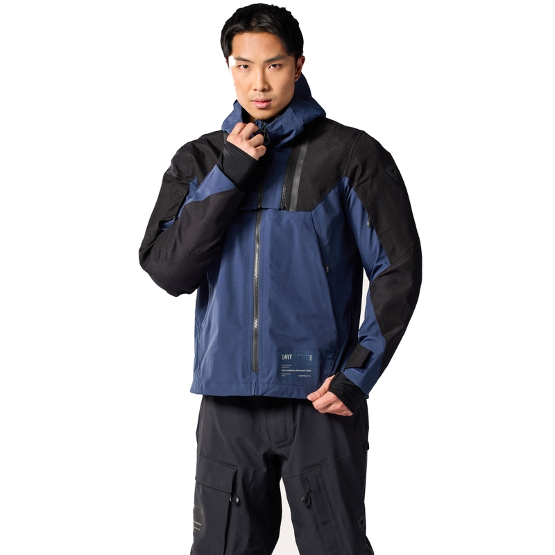 Chaqueta de moto Revit Component 3 H2O negra-azul oscuro