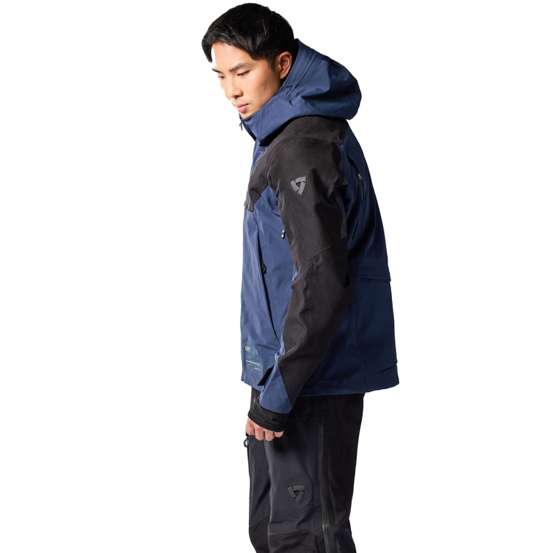 Chaqueta de moto Revit Component 3 H2O negra-azul oscuro