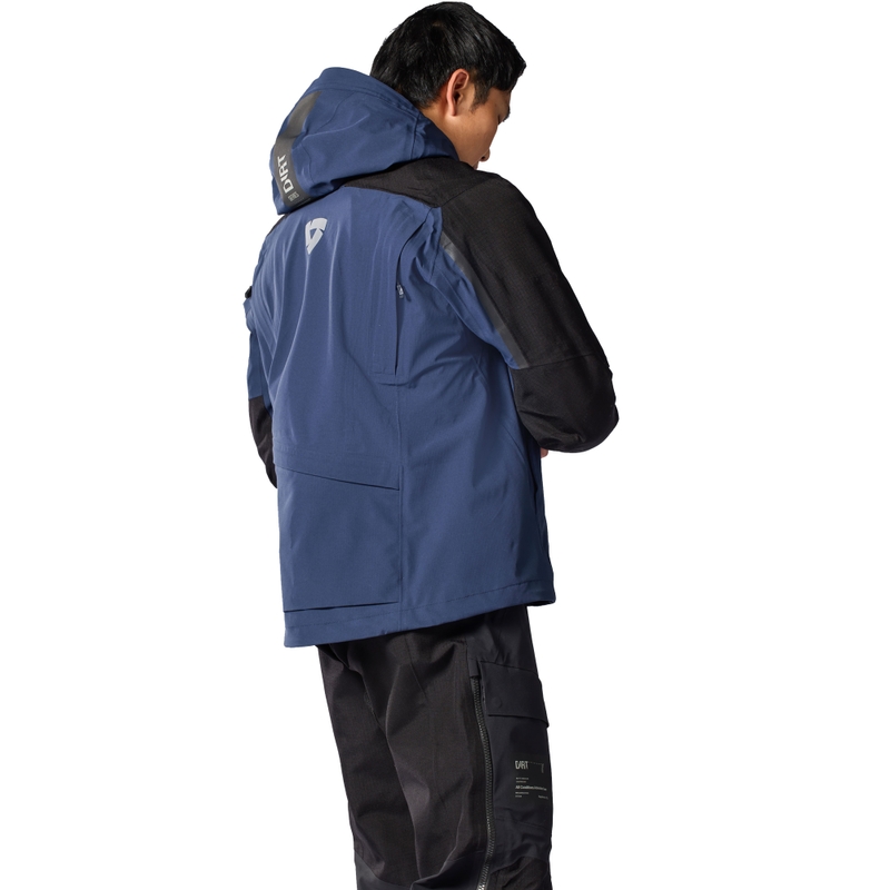 Chaqueta de moto Revit Component 3 H2O negra-azul oscuro
