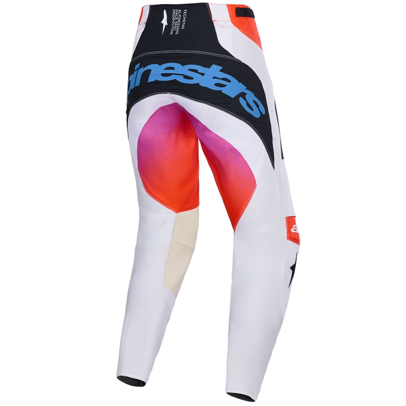 Pantalones de motocross Alpinestars Techstar Knif gris claro-naranja fluorescente-negro