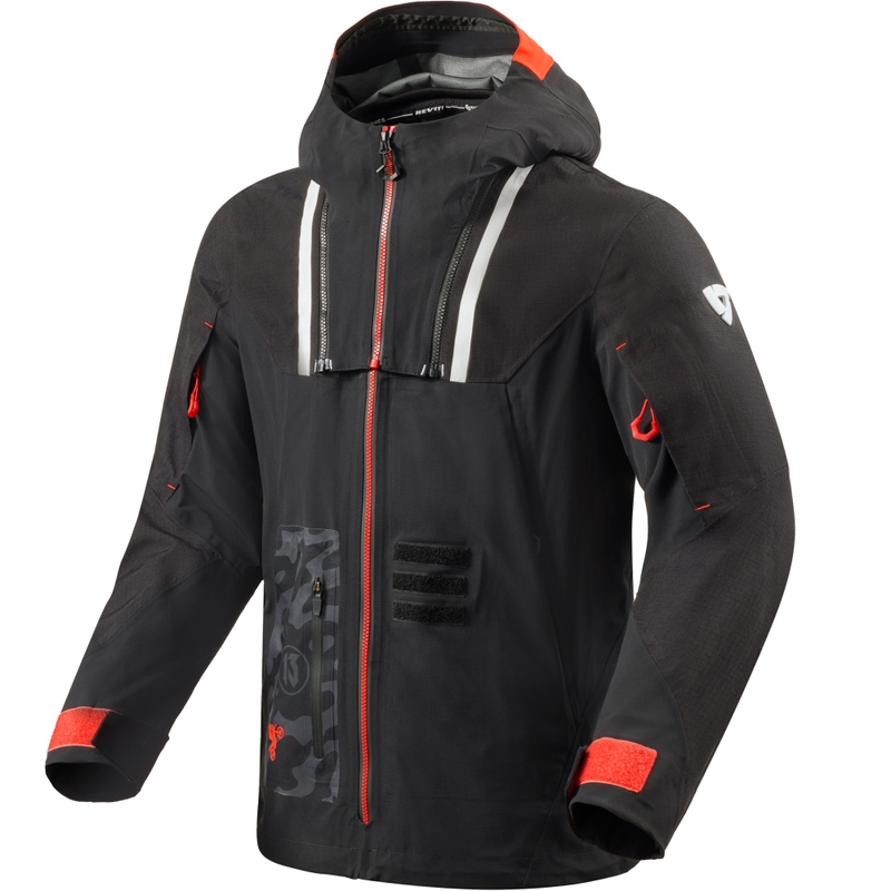 Chaqueta de moto Revit Vision H2O negra y roja
