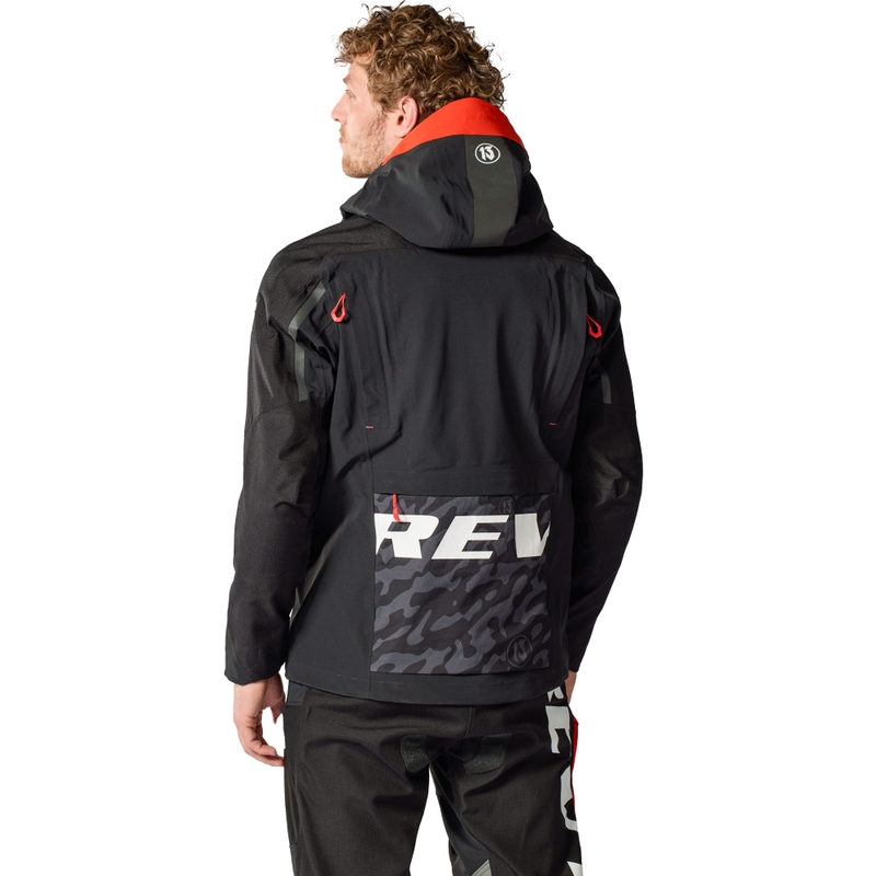 Chaqueta de moto Revit Vision H2O negra y roja