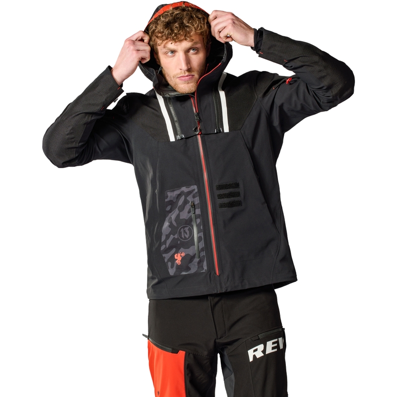 Chaqueta de moto Revit Vision H2O negra y roja
