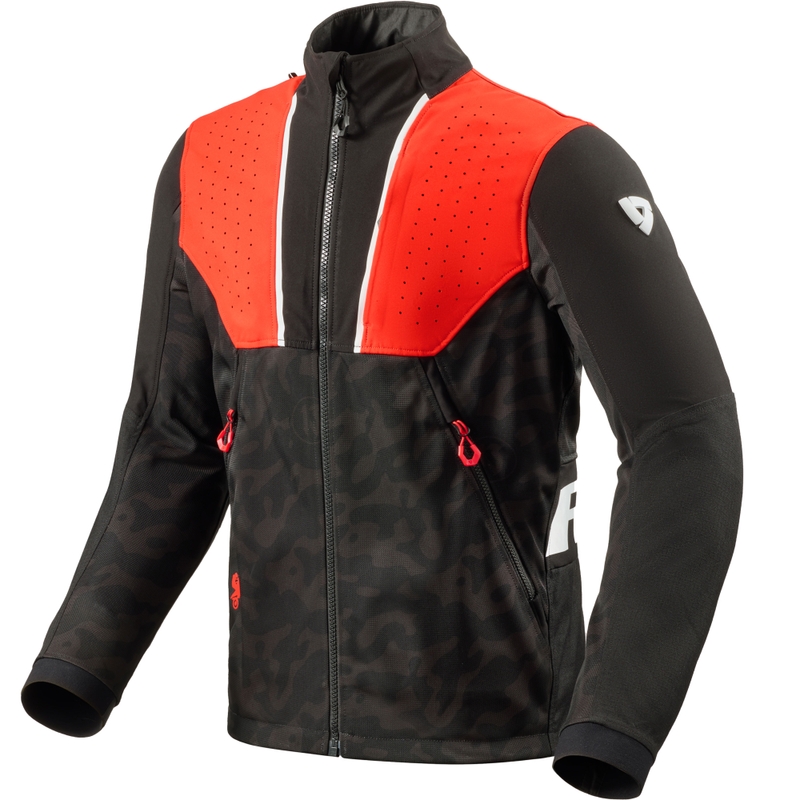 Chaqueta de moto Revit Africa negra y roja