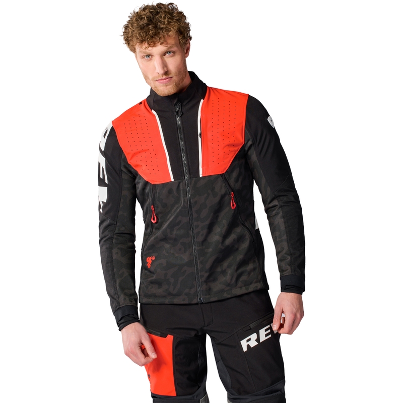 Chaqueta de moto Revit Africa negra y roja