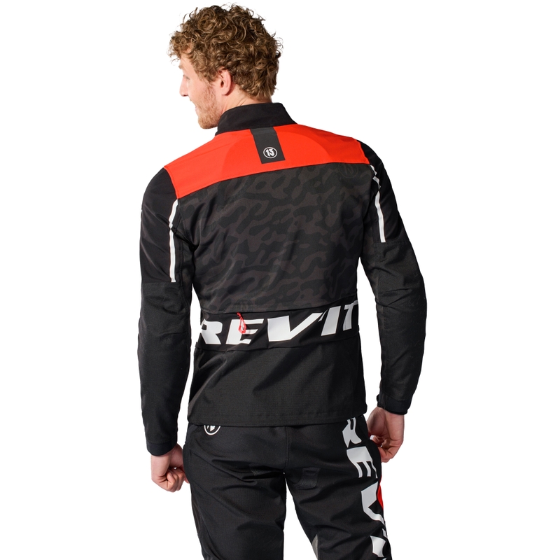 Chaqueta de moto Revit Africa negra y roja