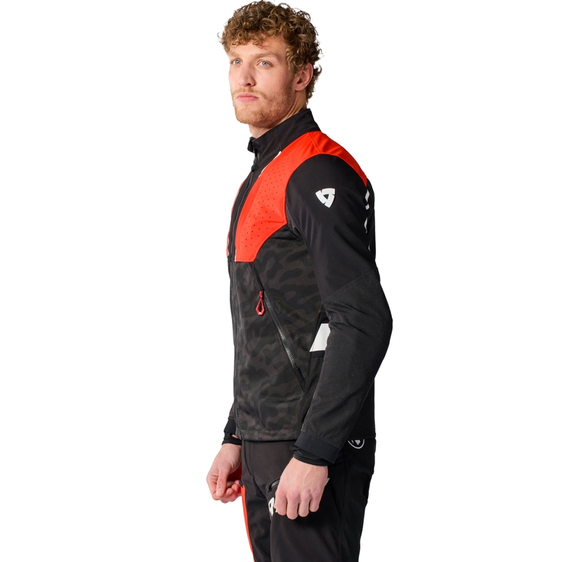 Chaqueta de moto Revit Africa negra y roja