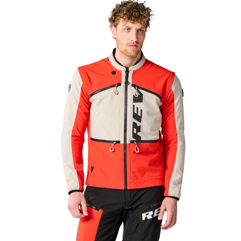 Chaqueta de moto Revit Morocco color rojo arena