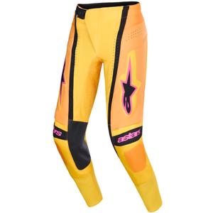 Pantalones de motocross Alpinestars Techstar Nomur naranja-amarillo-rosa