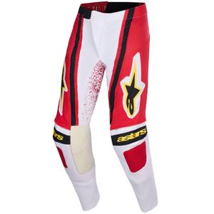 Pantalones de motocross Alpinestars Techstar Nomur gris claro-rojo-negro-amarillo