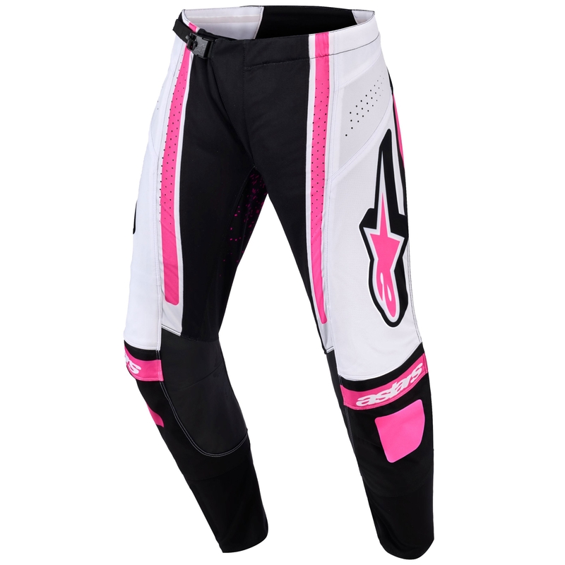Pantalones de motocross Alpinestars Stella Techstar Nomur para mujer en negro, blanco y rosa