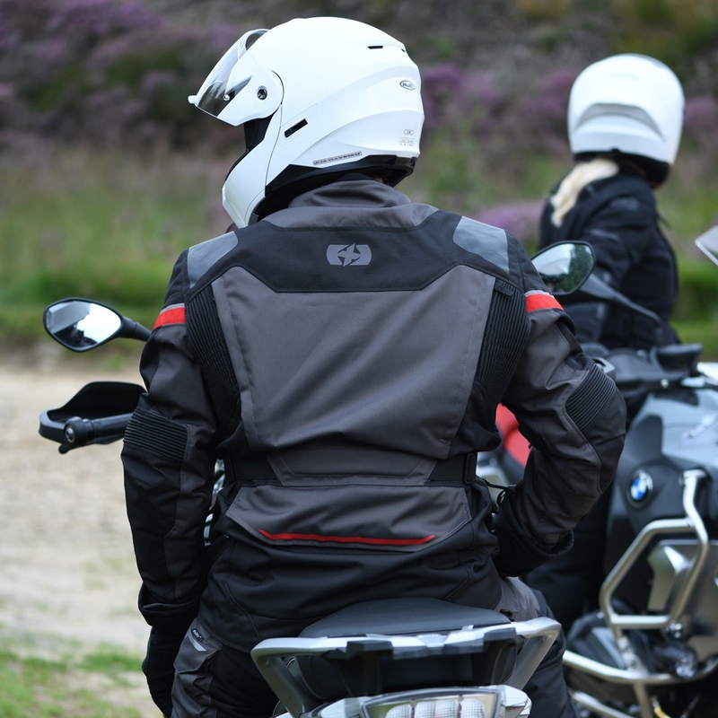 Chaqueta de moto Oxford Montreal 4.0 Dry2Dry™ negra, gris y roja