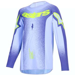 Camiseta de motocross Alpinestars Supertech Scenz para niños, color morado y amarillo fluorescente