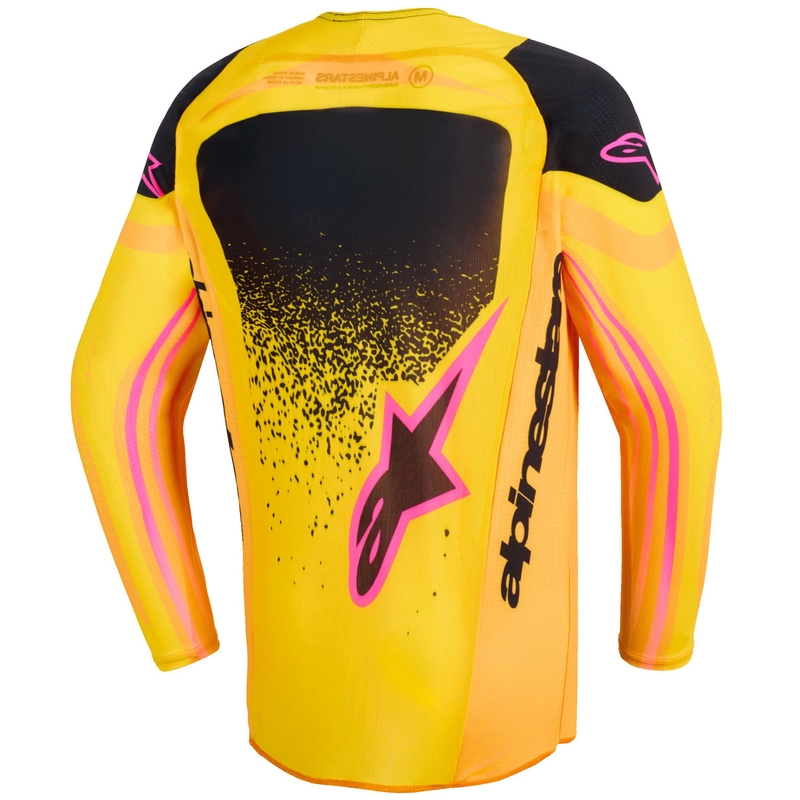 Camiseta de motocross Alpinestars Techstar Nomur para niños en naranja, amarillo y rosa