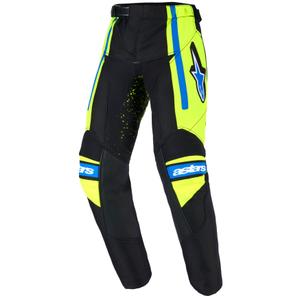 Pantalones de motocross para niños Alpinestars Racer Nomur Azul oscuro-Amarillo fluorescente-Negro