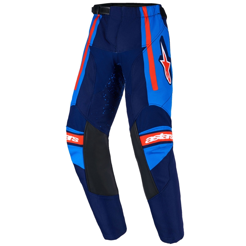 Pantalones de motocross para niños Alpinestars Racer Nomur en azul oscuro, naranja y negro