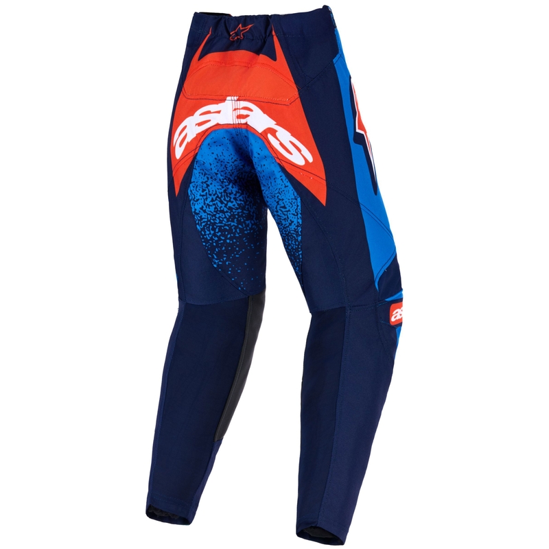 Pantalones de motocross para niños Alpinestars Racer Nomur en azul oscuro, naranja y negro