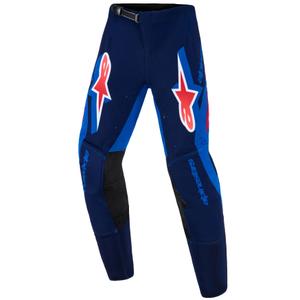 Pantalones de motocross Alpinestars Supertech Vista para niños, color azul oscuro, coral y cobalto