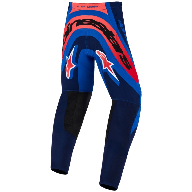 Pantalones de motocross Alpinestars Supertech Vista para niños, color azul oscuro, coral y cobalto