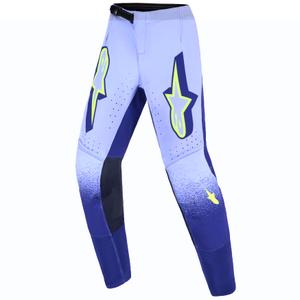 Pantalones de motocross Alpinestars Supertech Scenz para niños, morado y amarillo fluorescente