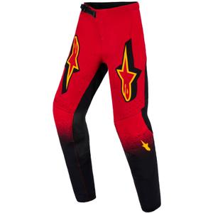 Pantalones de motocross para niños Alpinestars Supertech Scenz en rojo, negro y amarillo