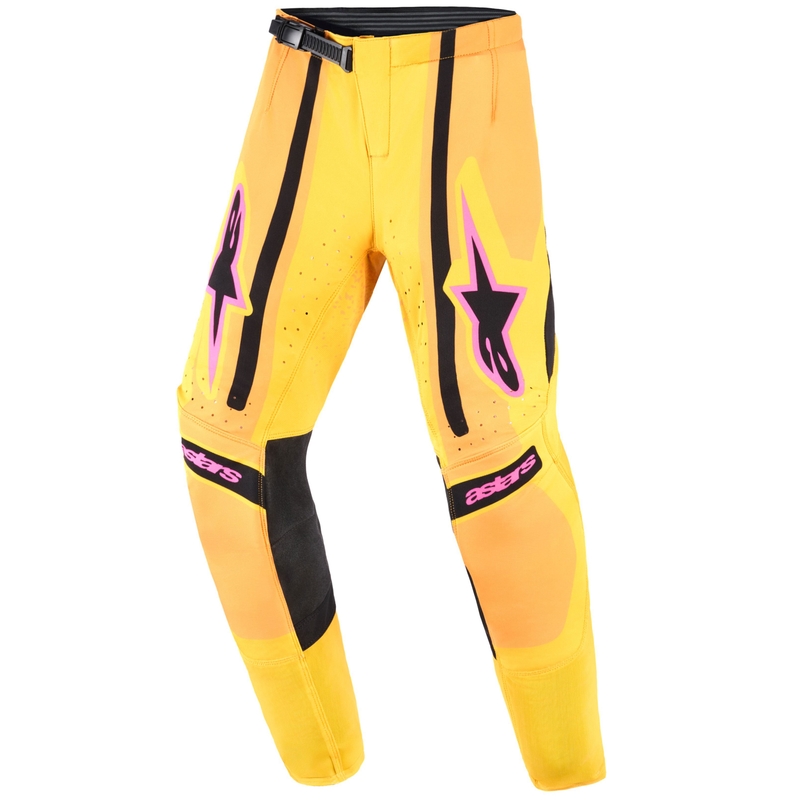 Pantalones de motocross para niños Alpinestars Techstar Nomur naranja-amarillo-rosa