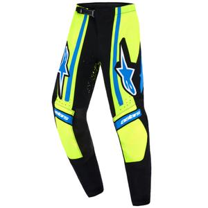 Pantalones de motocross Alpinestars Techstar Nomur para niños, color azul oscuro, amarillo fluorescente y azul