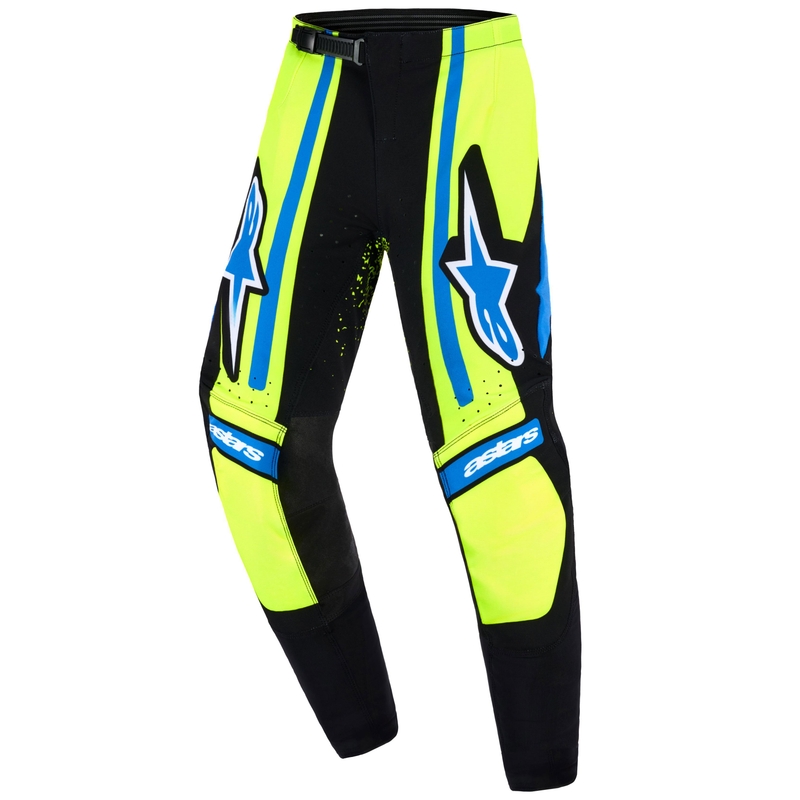 Pantalones de motocross Alpinestars Techstar Nomur para niños, color azul oscuro, amarillo fluorescente y azul