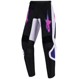 Pantalones de motocross Alpinestars Fluid Grid para niños (negro, gris claro y morado)
