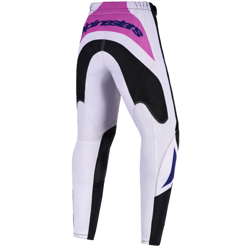 Pantalones de motocross Alpinestars Fluid Grid para niños (negro, gris claro y morado)