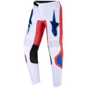 Pantalones de motocross Alpinestars Fluid Grid para niños, color naranja, azul y blanco