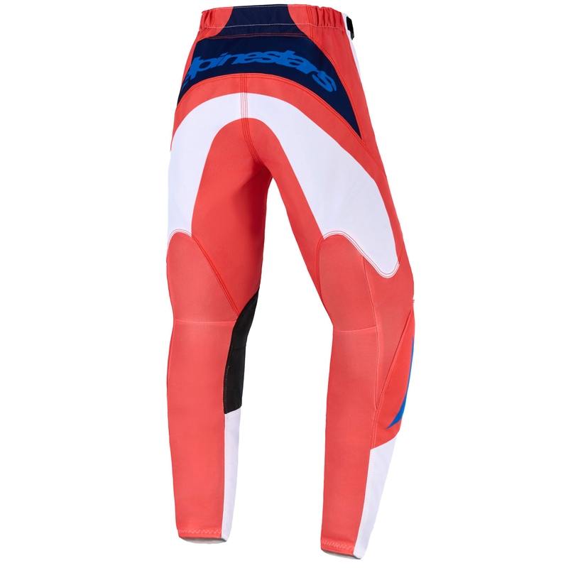 Pantalones de motocross Alpinestars Fluid Grid para niños, color naranja, azul y blanco
