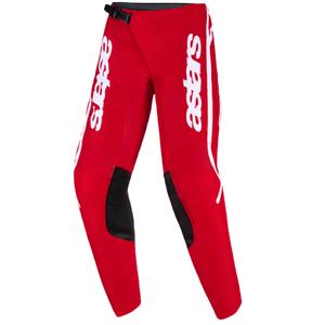 Pantalones de motocross para niños Alpinestars Fluid Apex en rojo y blanco
