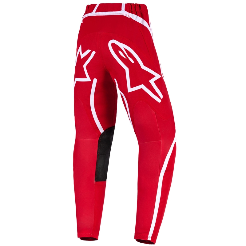 Pantalones de motocross para niños Alpinestars Fluid Apex en rojo y blanco
