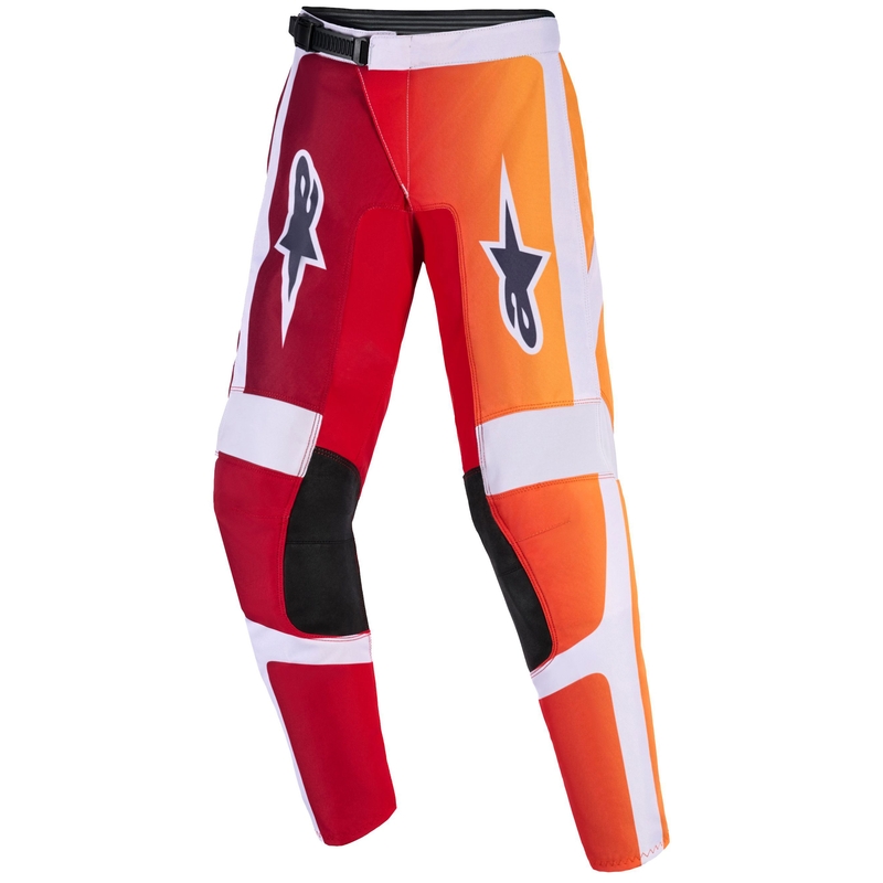 Pantalones de motocross para niños Alpinestars Fluid Portl en rojo-naranja-gris claro