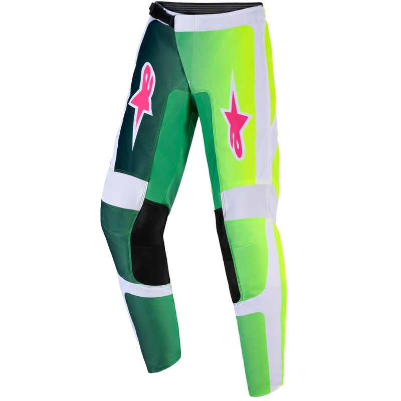 Dětské motokrosové kalhoty Alpinestars Fluid Portl zeleno-bílo-černé