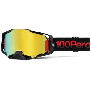 Gafas de motocross 100% USA TZAR con plexiglás dorado