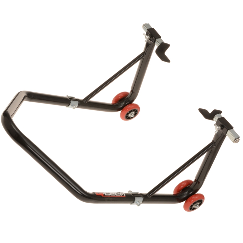 Caballete para moto Q-TECH delantero - para gafas/trasero negro